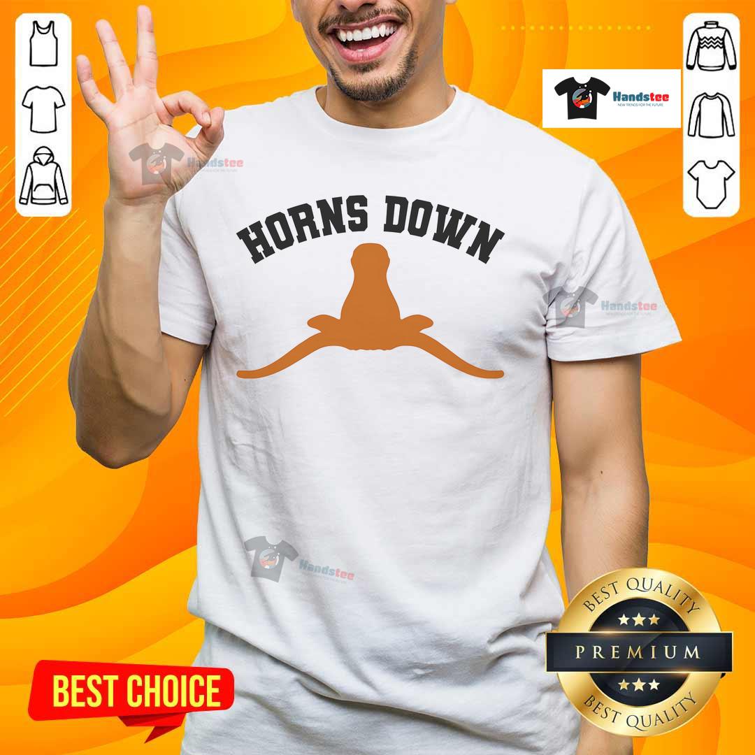 Stylish Nice Horns Down T-Shirt featuring a bold graphic design, perfect for casual wear and showcasing your unique style.