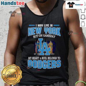 Stylish Dodgers tank top for fans who live in New York but cheer for the team on game day, showcasing team spirit.