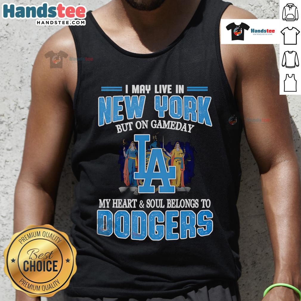 Stylish Dodgers tank top for fans who live in New York but cheer for the team on game day, showcasing team spirit.