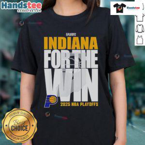 Womens Indiana Pacers playoff tee for 2025, featuring bold team graphics and a stylish design for fans.