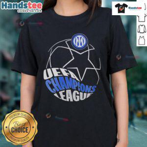Nice Inter Milan Road to Munich UEFA Champions League Final 2025 Ladies Tee showcasing vibrant team graphics.