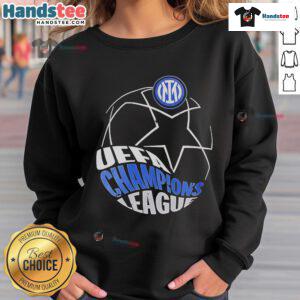 Nice Inter Milan Road to Munich UEFA Champions League Final 2025 sweatshirt featuring team colors and logo.