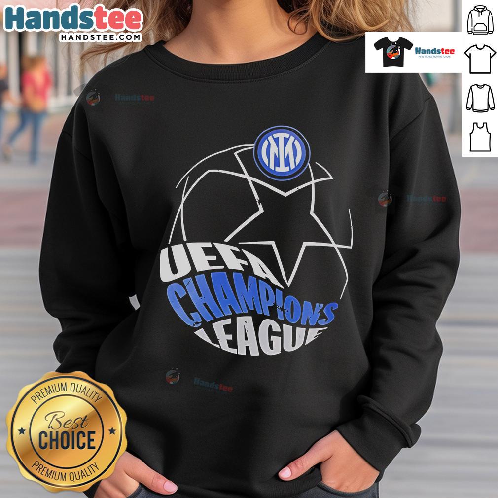 Nice Inter Milan Road to Munich UEFA Champions League Final 2025 sweatshirt featuring team colors and logo.