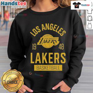 Nice Los Angeles Lakers Basketball 1948 Sportiqe sweatshirt featuring bold team colors and logo for fans and collectors.