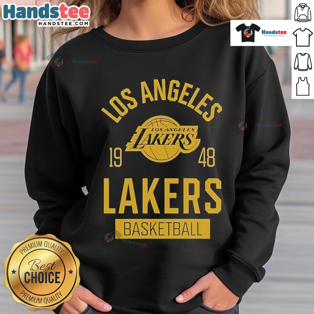 Nice Los Angeles Lakers Basketball 1948 Sportiqe sweatshirt featuring bold team colors and logo for fans and collectors.