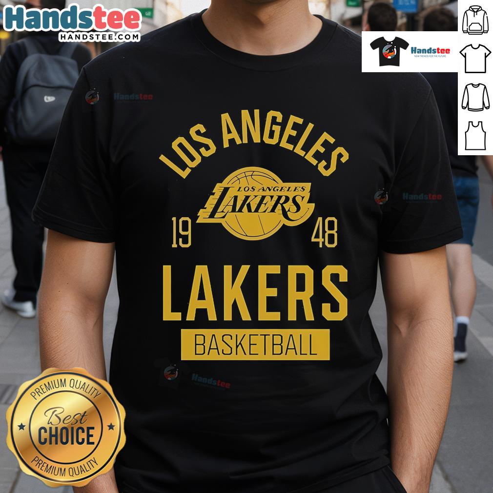 Alt Text: Nice Los Angeles Lakers Basketball 1948 Sportiqe T-Shirt featuring vintage design and team colors for fans.