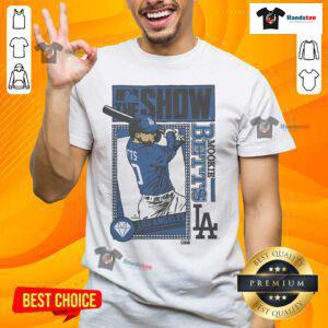 Alt Text: Mookie Betts Dodgers T-Shirt from MLB The Show, featuring vibrant graphics and a comfortable fit for fans.