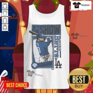 Alt Text: Mookie Betts tank top featuring the Dodgers logo, perfect for MLB The Show fans and baseball enthusiasts.