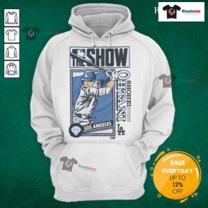Stylish Nice MLB The Show Dodgers hoodie featuring Shohei Ohtani, perfect for baseball fans and gamers.