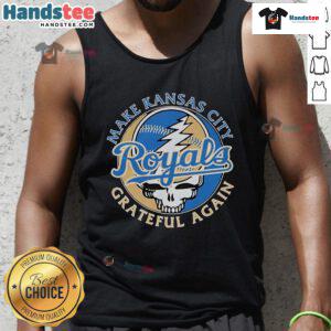 Stylish Kansas City Royals X Grateful Dead Again Skull tank top featuring vibrant graphics, perfect for fans and summer wear.