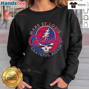 Alt Text: Cozy Nice Make St. Louis Cardinals Grateful Again Sweatshirt in red, perfect for baseball fans and team spirit.