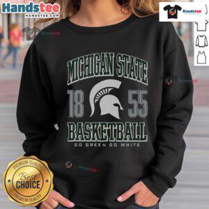 Nice Michigan State Spartans basketball sweatshirt featuring team logo and sporty design, perfect for fans.