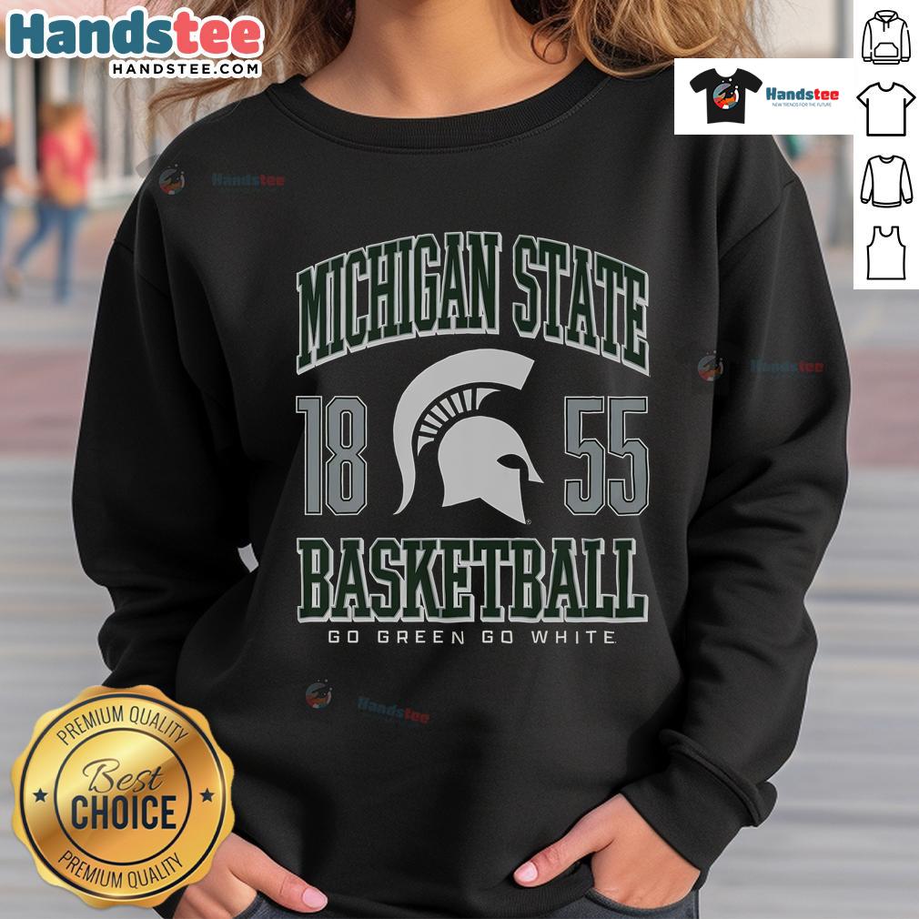 Nice Michigan State Spartans basketball sweatshirt featuring team logo and sporty design, perfect for fans.