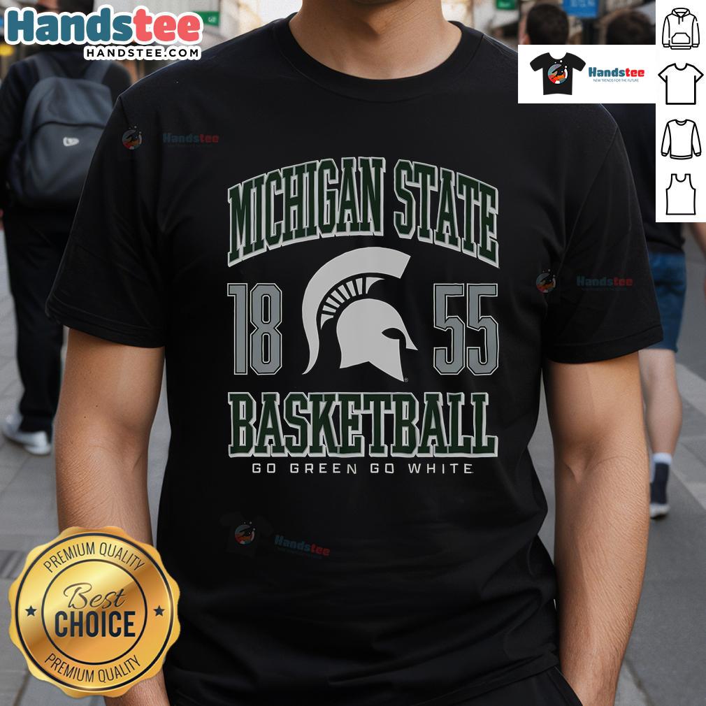 Nice Michigan State Spartans basketball T-shirt featuring team colors and logo, perfect for fans and game day wear.