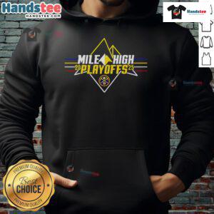 Denver Nuggets 2025 Playoffs logo hoodie featuring a stylish design for fans, perfect for game day attire.