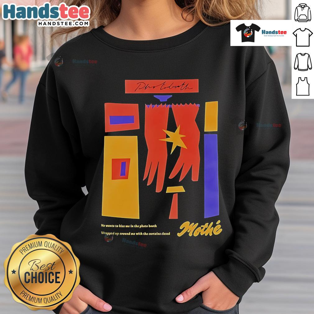 Colorful abstract design on Nice Mothe Photobooth sweatshirt, perfect for stylish and unique fashion lovers.
