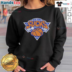 Nice New York Sucks basketball sweatshirt featuring a bold graphic design, perfect for sports fans and casual wear.