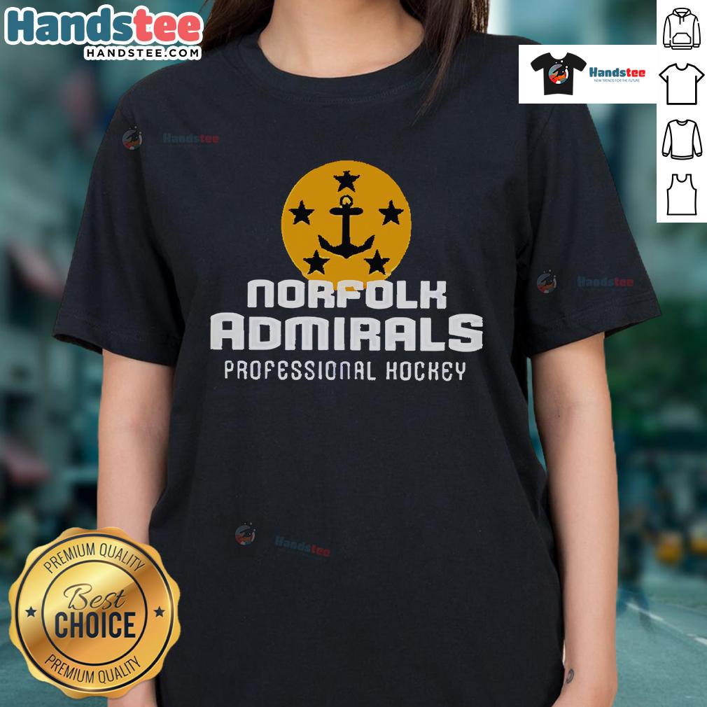 Nice Norfolk Admirals 2025 ECHL Kelly Cup Playoffs ladies tee featuring team colors and logo for fans.