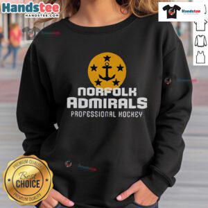 Alt Text: Nice Norfolk Admirals 2025 ECHL Kelly Cup Playoffs Sweatshirt featuring team colors and logo, perfect for fans.