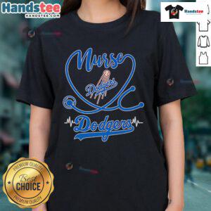 Stylish Nice Nurse Los Angeles Dodgers ladies tee featuring team colors and logo, perfect for fans and casual wear.