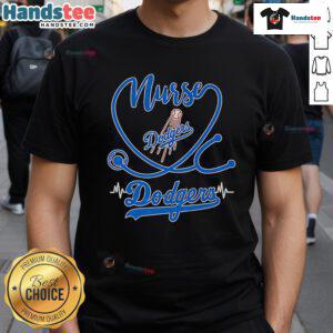 Nice Nurse Los Angeles Dodgers T-Shirt featuring a vibrant design, perfect for baseball fans and healthcare workers alike.