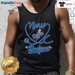 Stylish Nice Nurse Los Angeles Dodgers tank top featuring vibrant team colors and logo, perfect for game day.