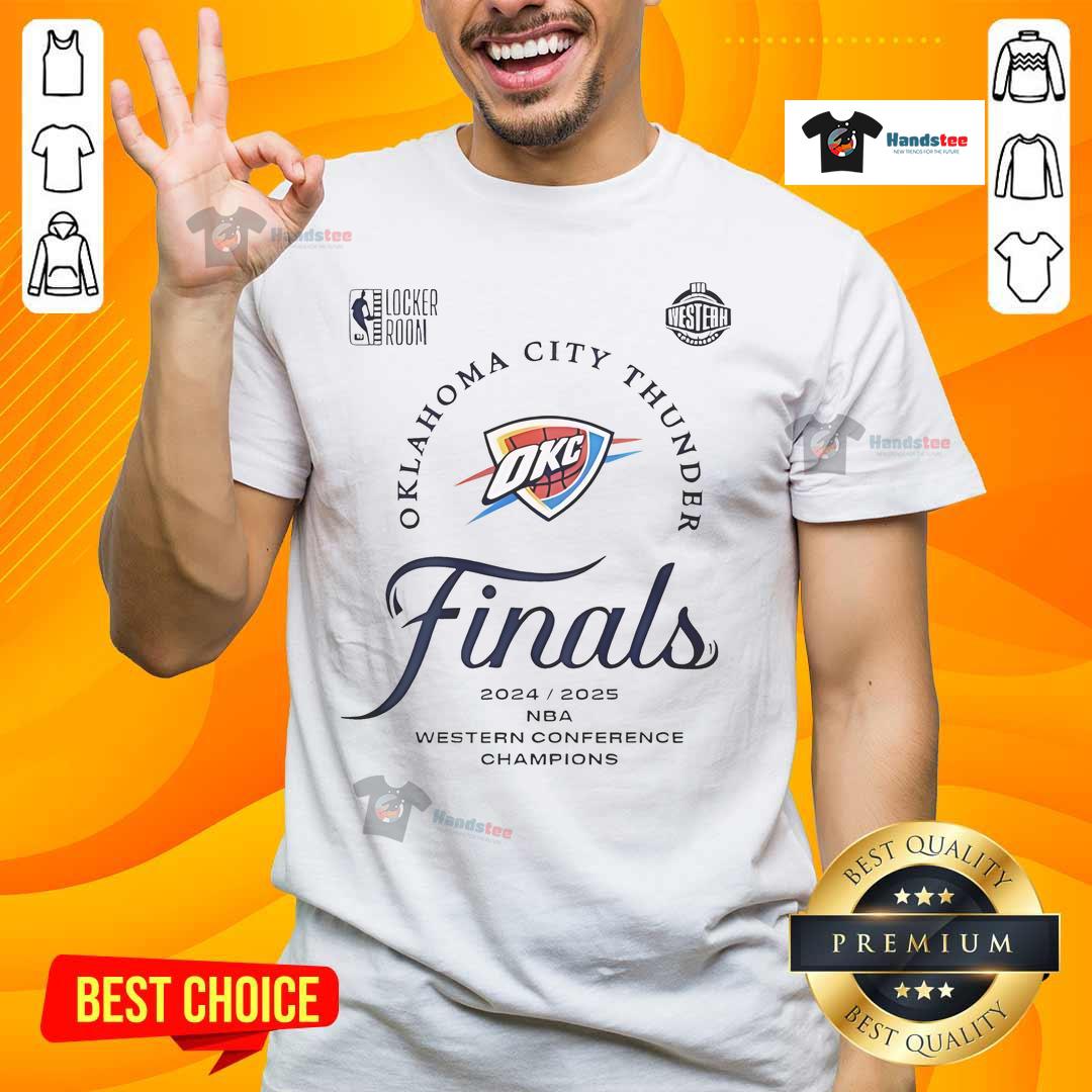 Nice OKC Thunder Western Conference Finals Champions 2025 T-Shirt featuring bold team graphics and vibrant colors.