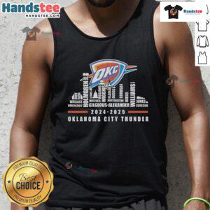 Stylish tank top featuring the Oklahoma City Thunder skyline and city name for 2024-2025 season fans.