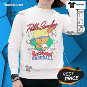 Nice Pablo Sanchez Backyard Sports Secret Weapon Sweatshirt featuring vibrant colors and stylish design for sports fans.