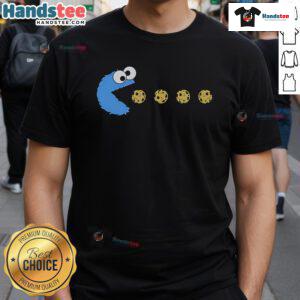 Nice Pac Man Cookie Monster T-Shirt featuring a fun graphic of Cookie Monster inspired by the classic Pac-Man game.