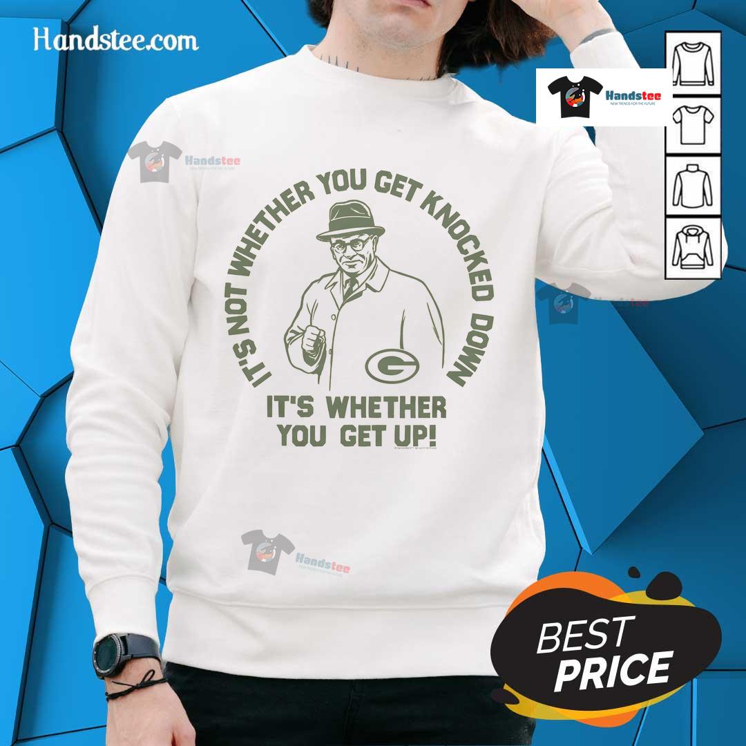Alt Text: Green Bay Packers Vince Lombardi Arch Sweatshirt featuring team colors and iconic Lombardi design.
