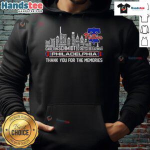 Nice Philadelphia Phillies skyline hoodie featuring 'Thank You For The Memories' design, perfect for fans and city lovers.