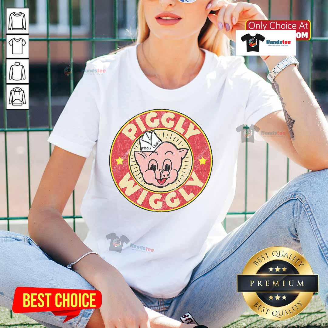 Vintage retro ladies tee featuring the Nice Piggly Wiggly logo, perfect for casual wear and nostalgic style.