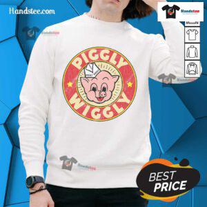 Vintage retro Piggly Wiggly sweatshirt featuring colorful graphics and a cozy design, perfect for nostalgic fashion lovers.