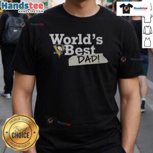 Nice Pittsburgh Penguins World's Best Dad T-Shirt featuring team logo, perfect gift for hockey-loving fathers.