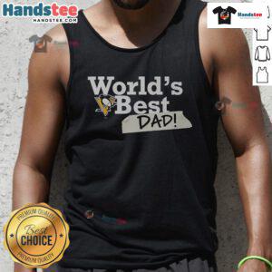 Stylish Nice Pittsburgh Penguins World's Best Dad tank top, perfect for hockey fans and Father's Day gifts.