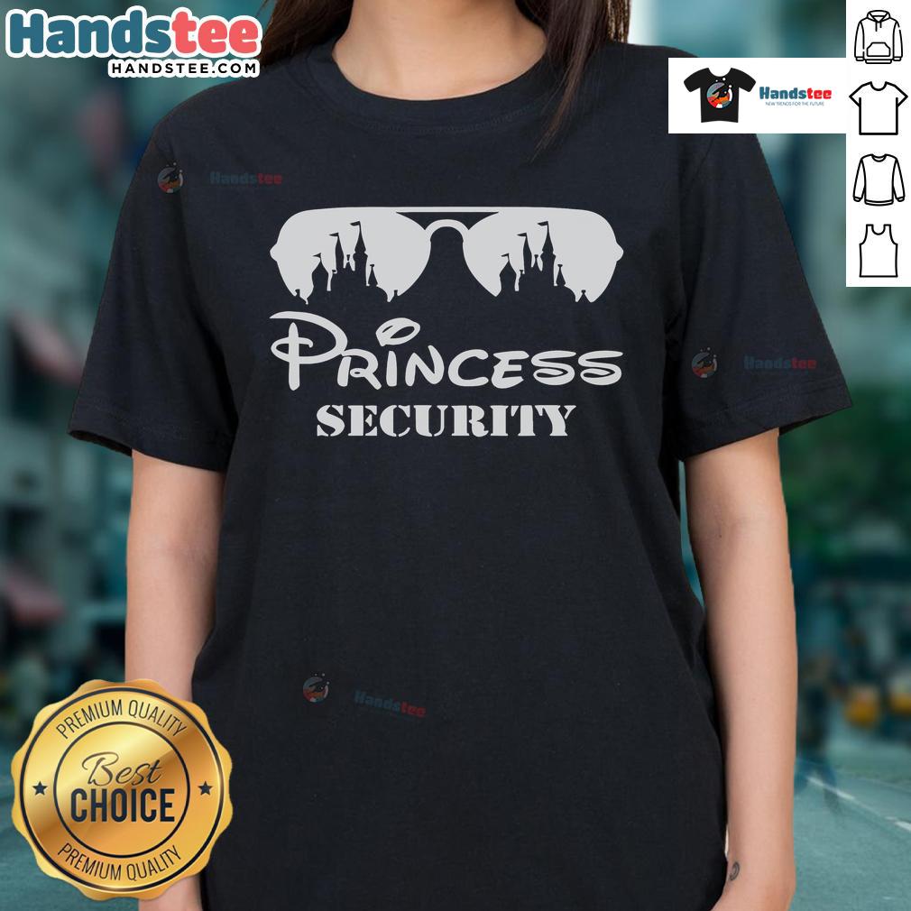 Nice Princess Security Mickey Ladies Tee featuring a fun Disney design for women, perfect for casual wear and fans.