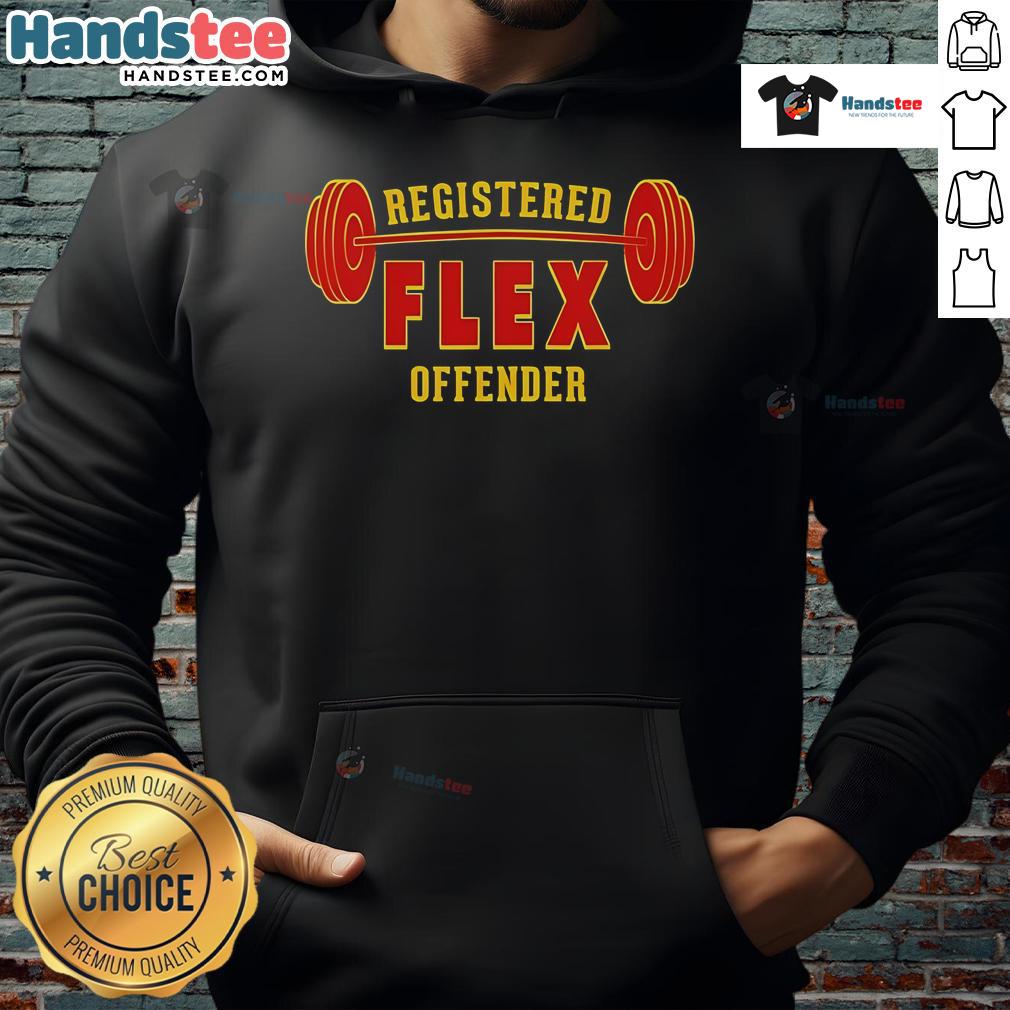 Nice Registered Flex Offender Hoodie in stylish black, perfect for casual wear and street style enthusiasts.