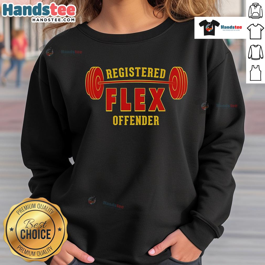 Nice Registered Flex Offender Sweatshirt in black, featuring a stylish design and comfortable fit for everyday wear.