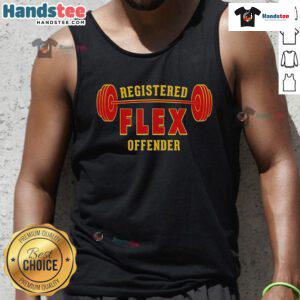 Alt Text: Stylish Nice Registered Flex Offender Tank Top displayed on a mannequin, perfect for casual summer wear.