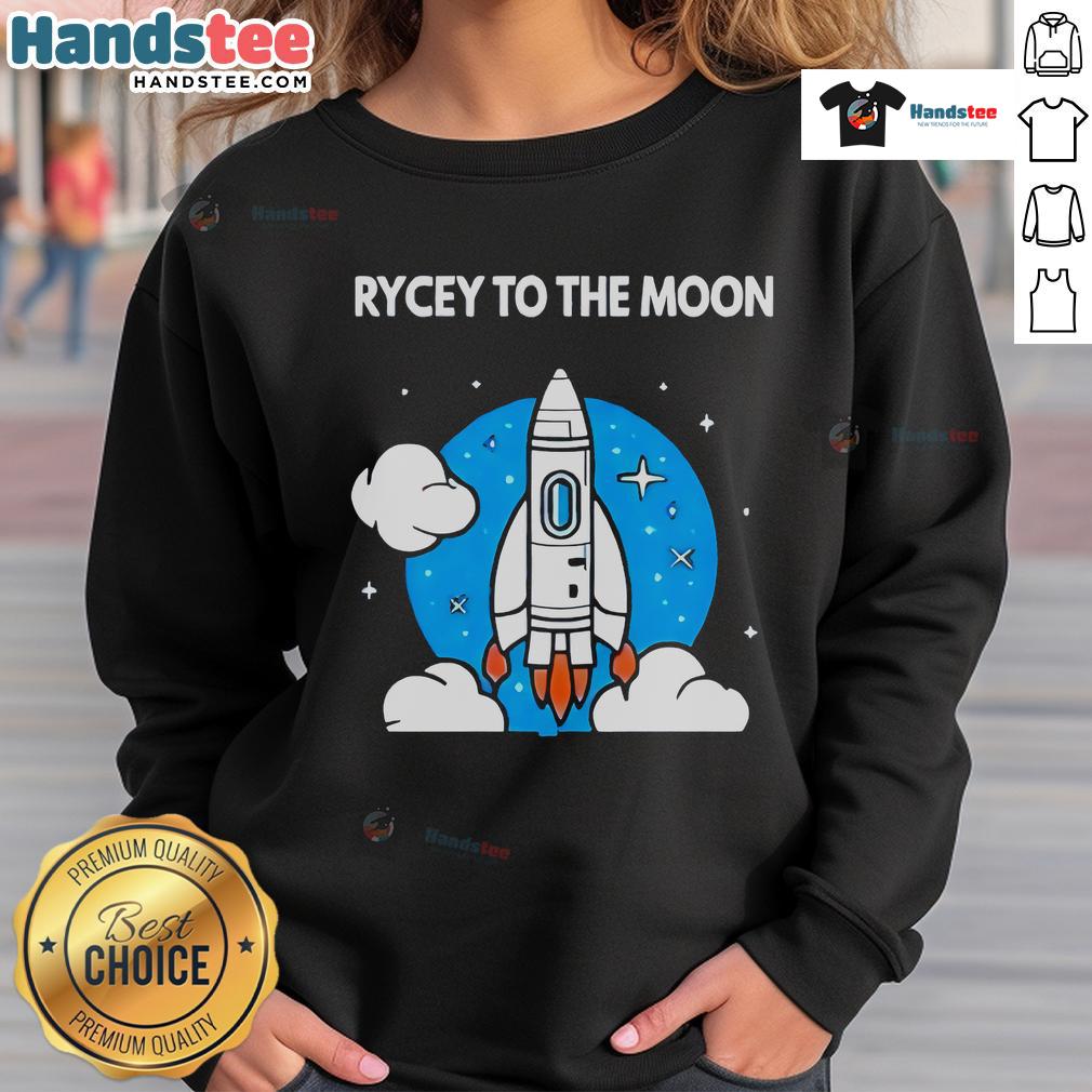Cozy Nice Rycey to the Moon sweatshirt featuring a stylish graphic design, perfect for casual outings and comfort.