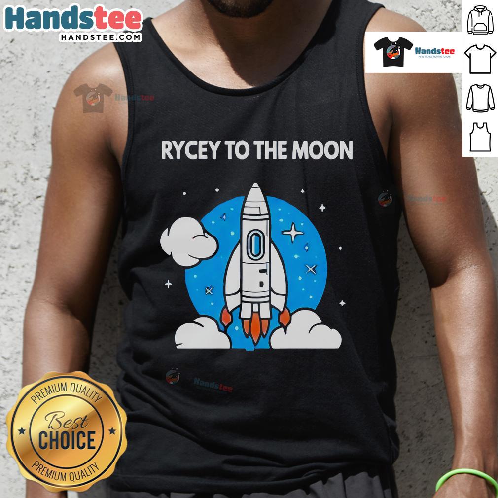Nice Rycey To The Moon Tank Top featuring a vibrant moon graphic and stylish design, perfect for casual wear.