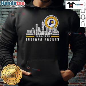 Indiana Pacers players hoodie featuring a stylish skyline design for 2024-2025 season.