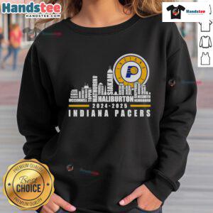 Indiana Pacers players name sweatshirt featuring a stylish skyline design for 2024-2025 season.