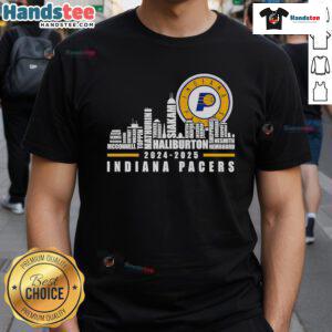 Indiana Pacers Players Name T-Shirt featuring a stylish skyline design for 2024-2025 season fans.