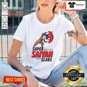 Nice Son Goku Super Saiyan Slabs Ladies Tee featuring vibrant anime design and comfortable fit for fans of Dragon Ball.