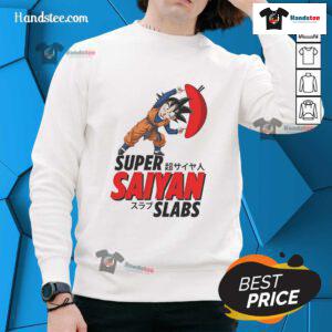 Alt Text: Nice Son Goku Super Saiyan Slabs Sweatshirt featuring vibrant design and comfortable fit for anime fans.