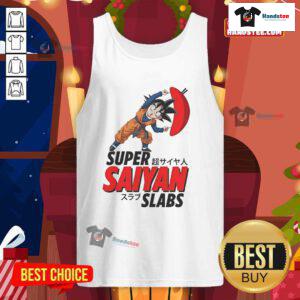 Alt Text: Nice Son Goku Super Saiyan Slabs Tank Top featuring vibrant artwork of Goku in Super Saiyan form.