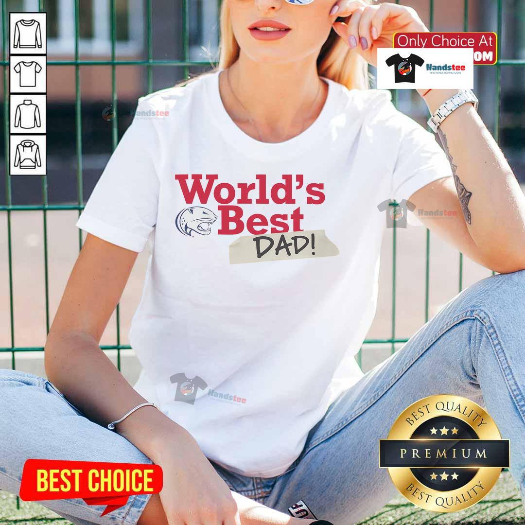 Nice South Alabama Jaguars World's Best Dad ladies tee featuring vibrant team colors and stylish design for proud fans.