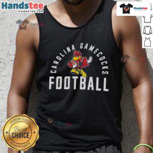 Alt Text: South Carolina Gamecocks Cocky mascot tank top showcasing team spirit and style for fans.